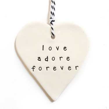 Ceramic Heart Tag - love adore forever – High quality House of Dudley homewares